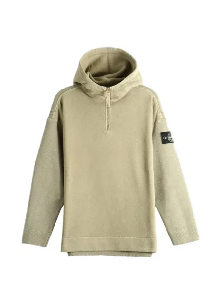 Πλεκτό hoodie Stone Island με κουκούλα πέτρες πράσινο