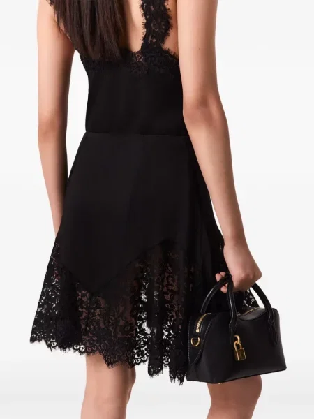 Fusta mini Stella Mccartney din dantelă evazată negru