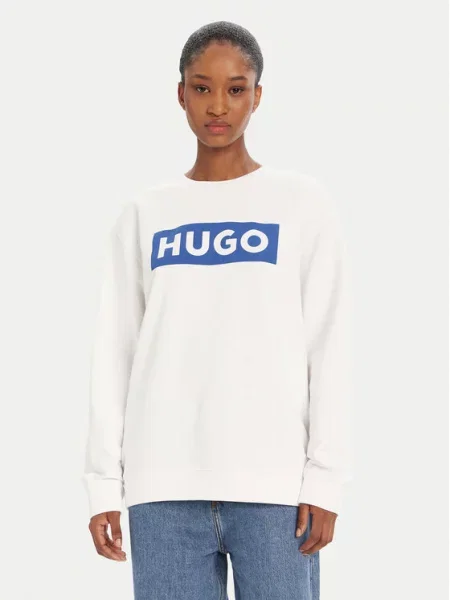 HUGO Megztinis be užsegimo Classic mėlyna balta