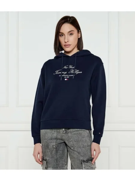 Tommy Hilfiger Pulóver Modern Script Graphic kék