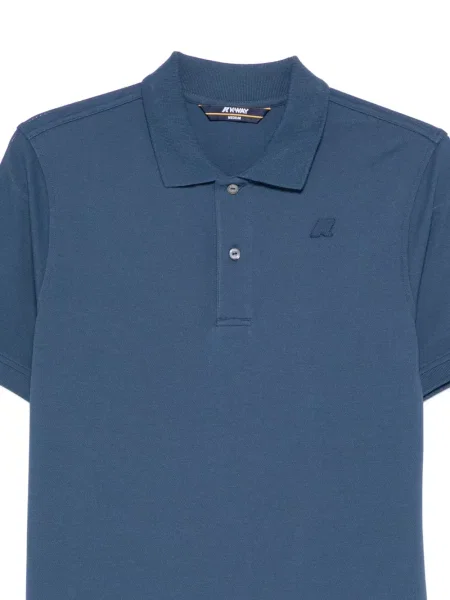 Tricou polo K-way cu autograf albastru