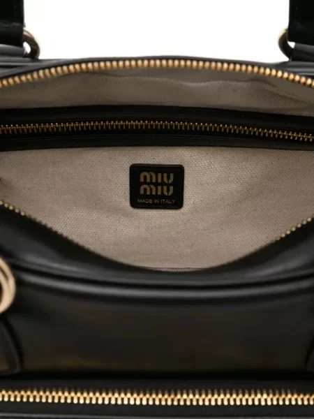 Geanta de piele Miu Miu din piele negru