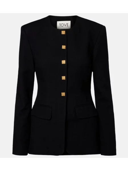 Marynarka Tove wełniana czarna