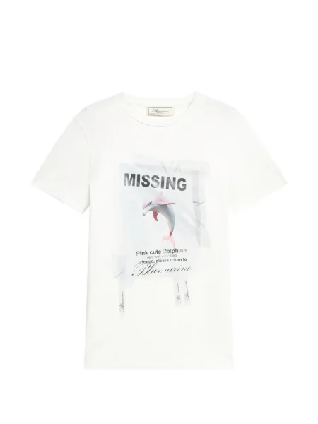 Tricou Blumarine cu imagine din jerseu alb