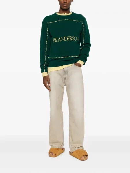 Pulover Jw Anderson cu broderie verde