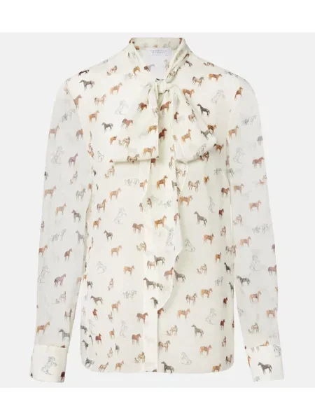 Bluză Gabriela Hearst de mătase bej