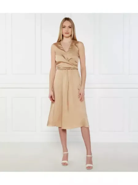 Liu Jo De satin rochie bej