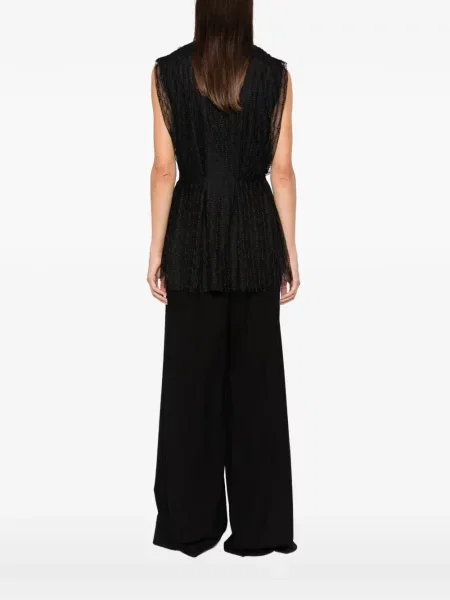 Top Alberta Ferretti cu volane negru
