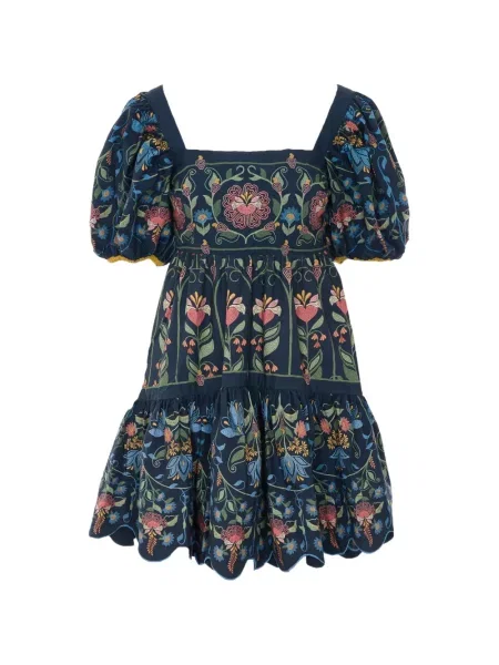 Rochie mini Farm Rio cu model floral albastru