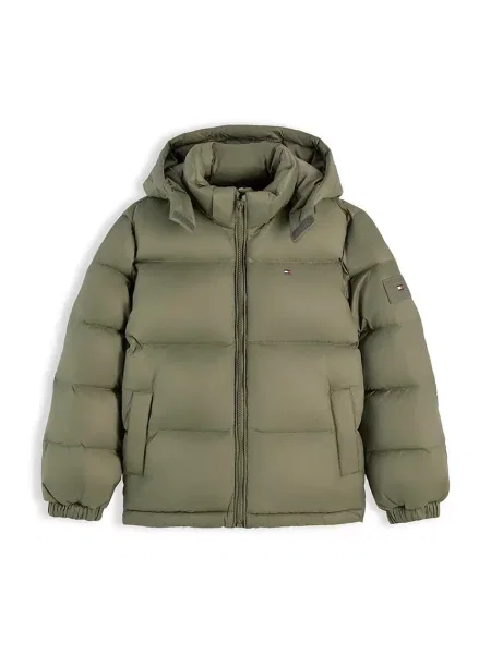 Tommy Hilfiger geacă cu puf pentru copii verde