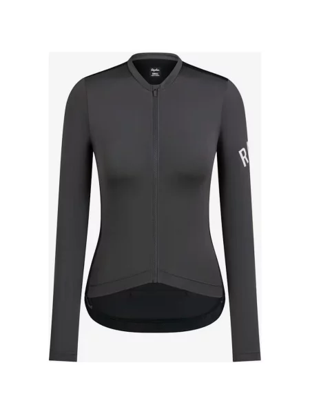 Koszulka rowerowa Rapha Pro Team Lightweight z długim rękawem z białym logo S czarna