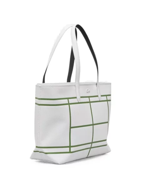 Reversibil geantă shopper Lacoste alb