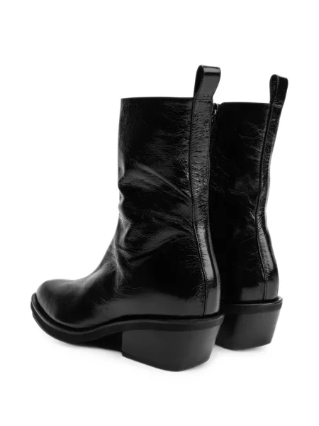 Cizme scurte Poeve din piele negru