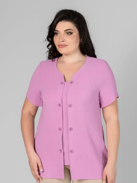 Блуза All Posa світло-рожевий бавовна/поліестер рожева