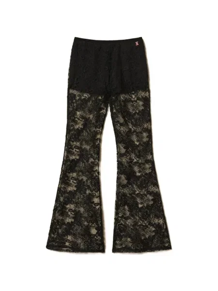 Pantaloni Twinset din dantelă negru