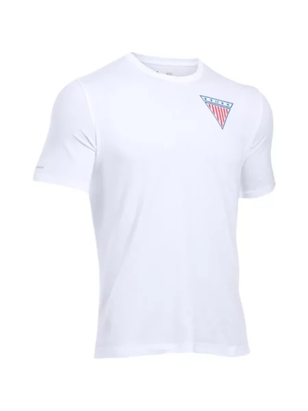 Tricou Under Armour cu decolteu rotund alb