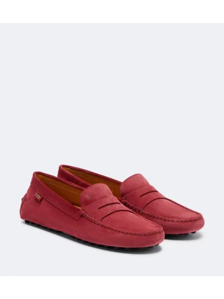 Pantofi loafer Tod's din piele de căprioară roșu