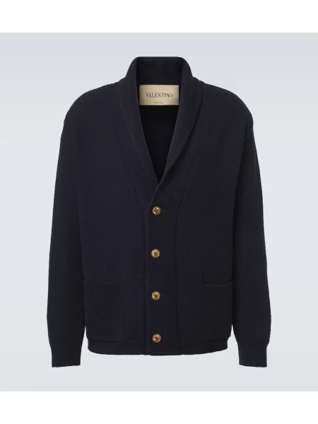 Cardigan Valentino de lână albastru