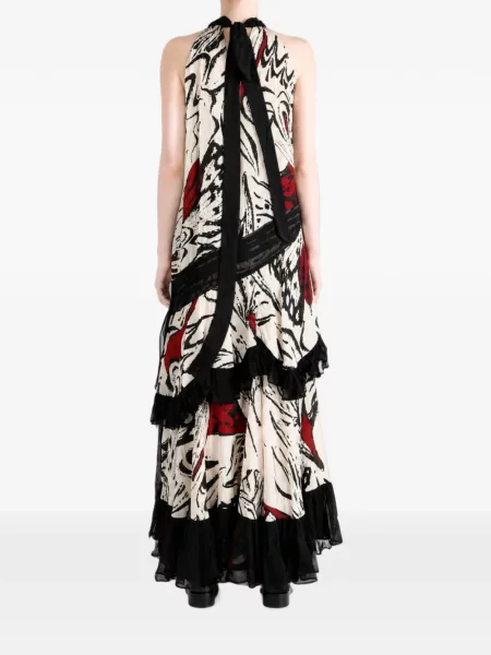 Rochie maxi Yangkehan cu model floral cu imagine