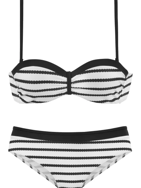 LASCANA Costum de baie două piese negru alb