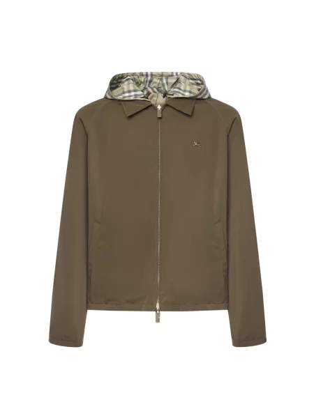 Lniana lekka kurtka Burberry zielona