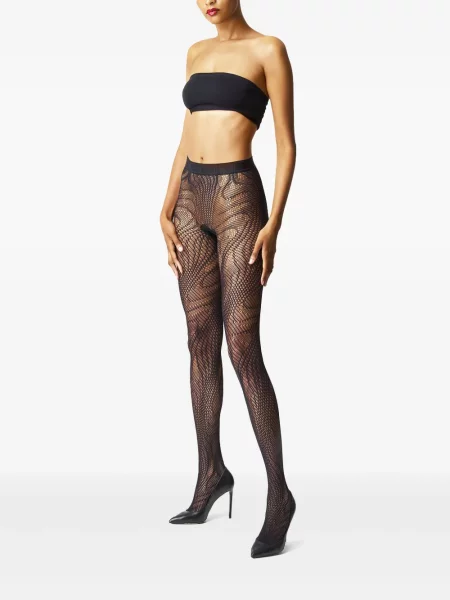 Dresuri Wolford cu model piele de șarpe negru