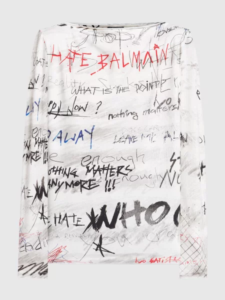 Джемпер з принтом Balmain сірий