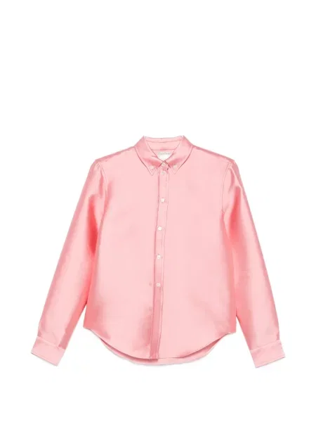 Cămașă Calvin Klein Collection din satin roz