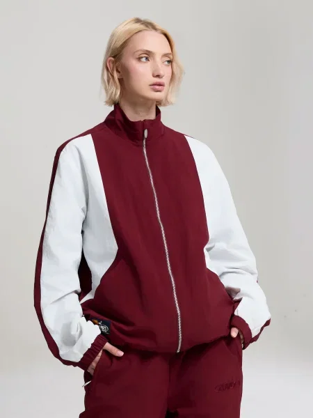 Geacă de primăvară-toamnă Core Getäfelt roșu burgundy alb