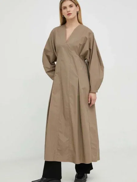 By Malene Birger sukienka maxi rozkloszowana beżowy