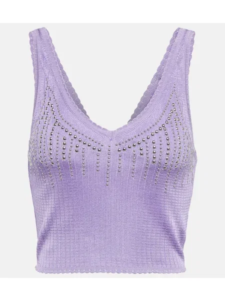 Dzianinowy top Paco Rabanne fioletowy