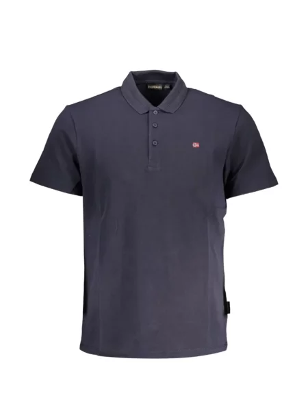 Tricou polo Napapijri cu autograf albastru