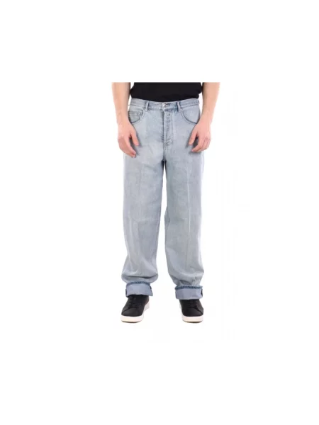 Szerokie jeansy Emporio Armani niebieskie