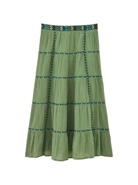 Fusta maxi Ba&sh cu broderie verde