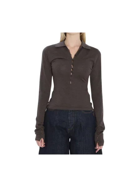 Sweter Jacquemus brązowy