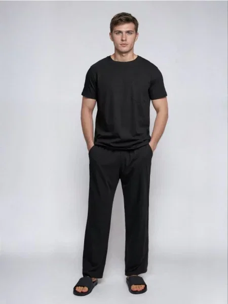 Sinsay piżama dwuczęściowa czarny