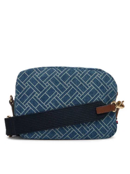 Tommy Hilfiger Ročna torba Popette Camera Bag Denim Flag modra