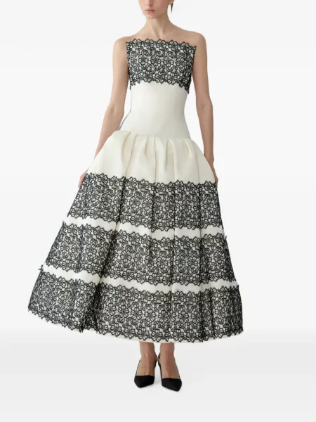 Φόρεμα Carolina Herrera με δαντέλα στράπλες