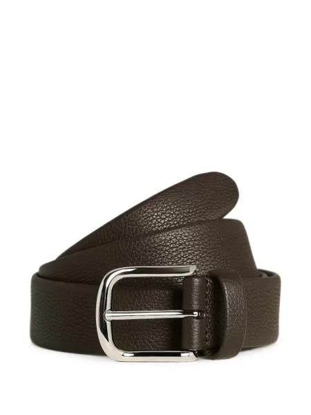 Cu centură curea Kiton din piele maro