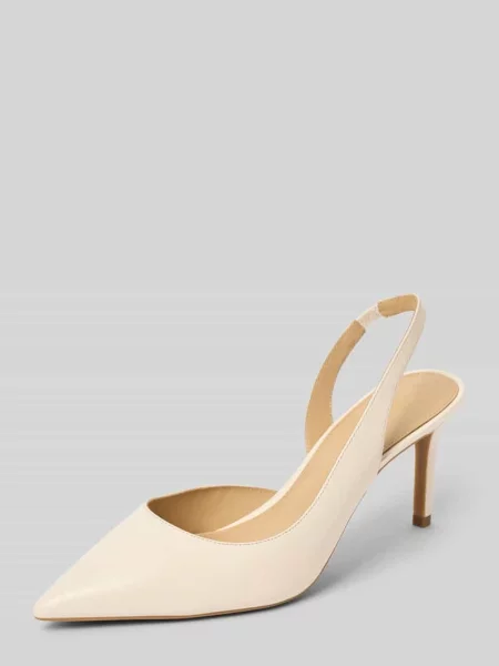 Czółenka Michael Kors skórzana na szpilce beżowa