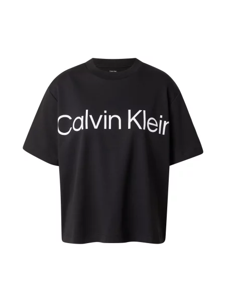 Περικομμένο τοπ Calvin Klein Jeans με αυτόγραφο λευκό