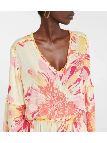 Rochie Poupette St Barth cu model floral galben