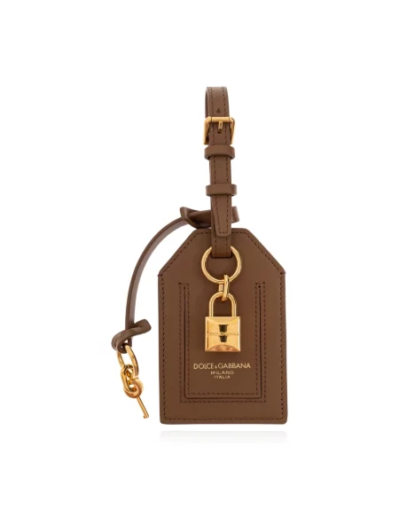 Zawieszka Dolce And Gabbana skórzana brązowa