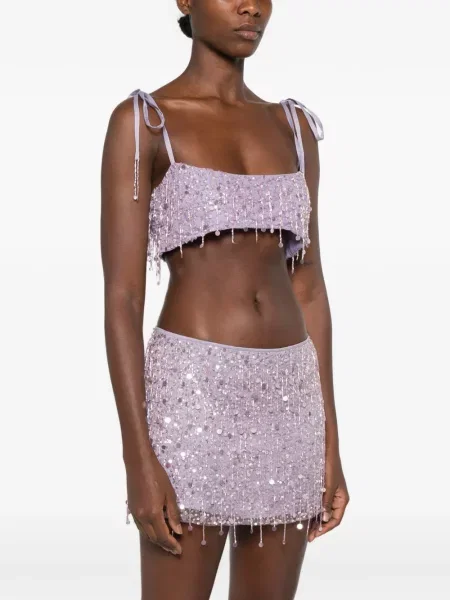 Sutien bralette Asta Resort cu mărgele violet