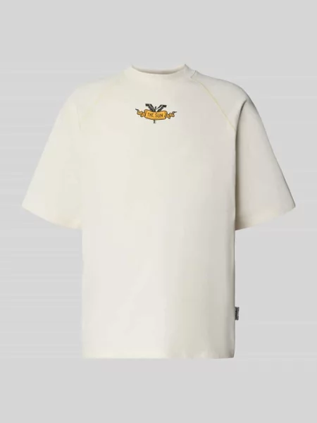 T-shirt o kroju oversized z nadrukiem z logo Carlo Colucci biała