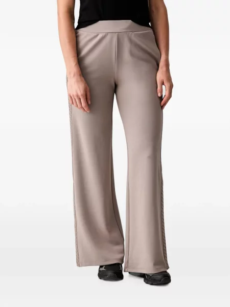Pantaloni Ea7 Emporio Armani alergare cu autograf maro