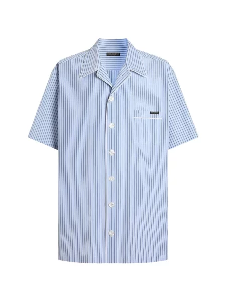 Pruhovaná poplínová košile Dolce & Gabbana modrá