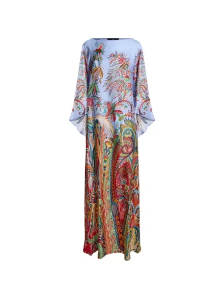Rochie Etro cu imagine cu model paisley din țesătură twill albastru