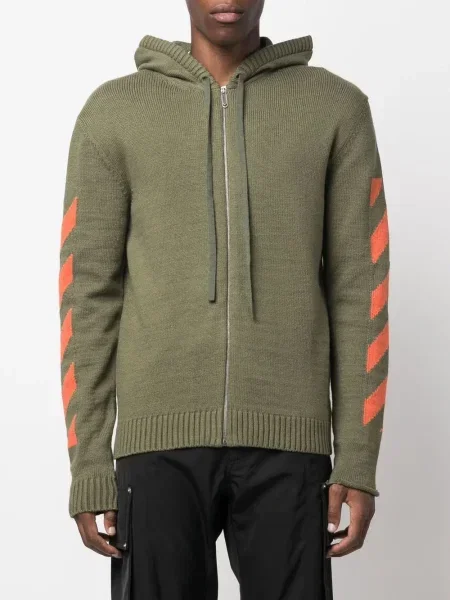 Πλεκτό hoodie Off-white λευκό
