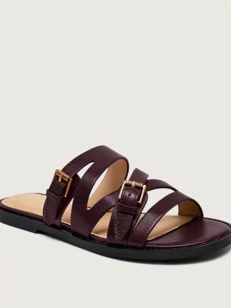 Guess De piele șlapi GRAYDEN bordo